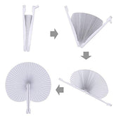 Round Folding Handheld Paper Fans In Bulk- Assorted